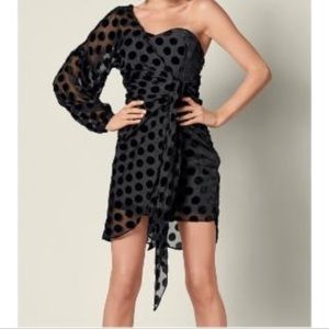 NWOT Venus Polka Dot Wrap Dress with Puff Sleeve